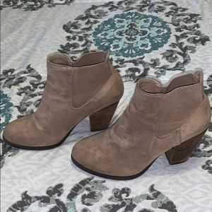 Tan suede booties size 7.5